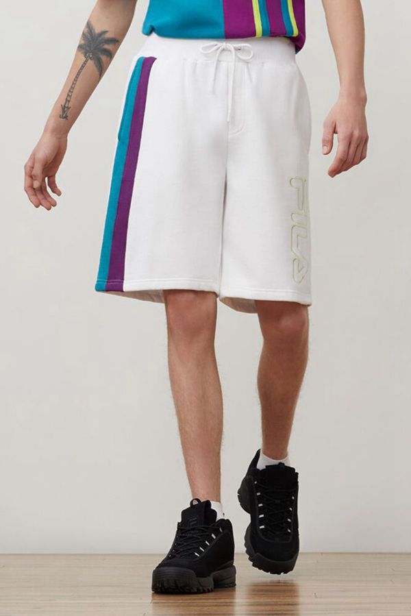 Fila Ajay Men's Shorts - White,NZ 650-96038
